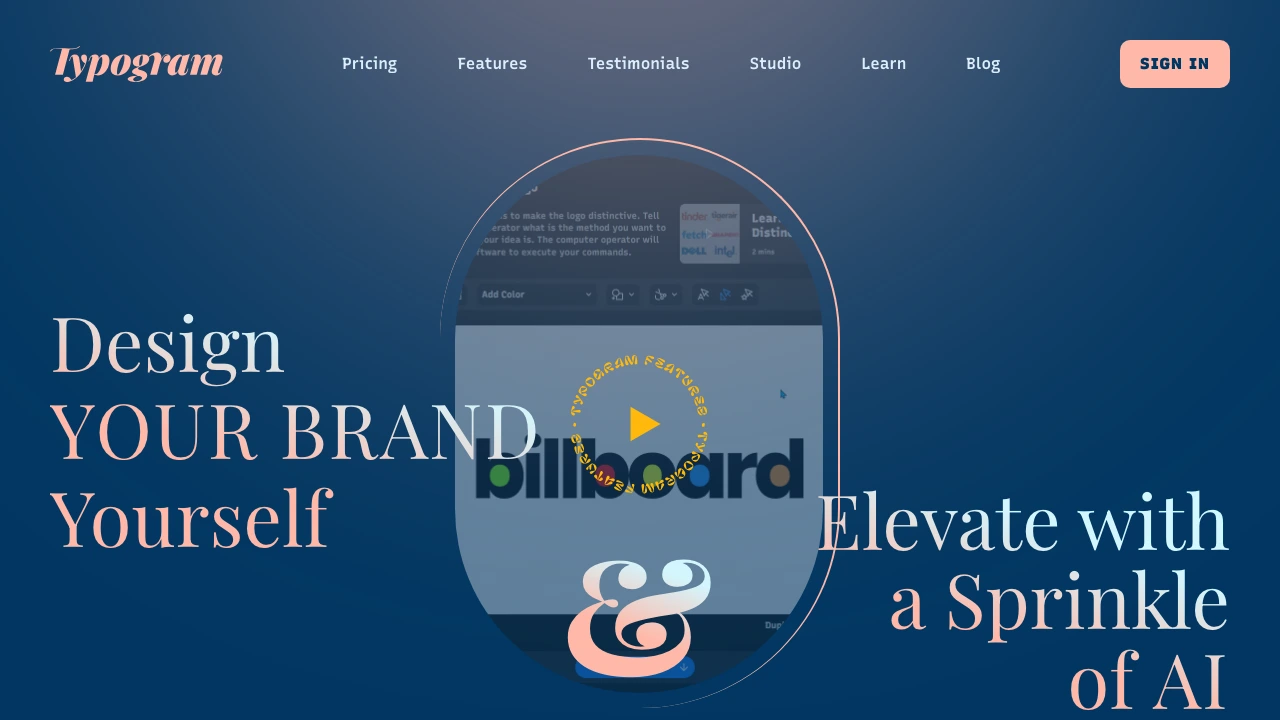 Typogram homepage — logo and brand design tool